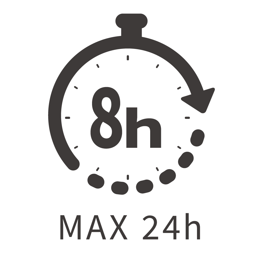 音楽再生は約8時間 (最大24時間)