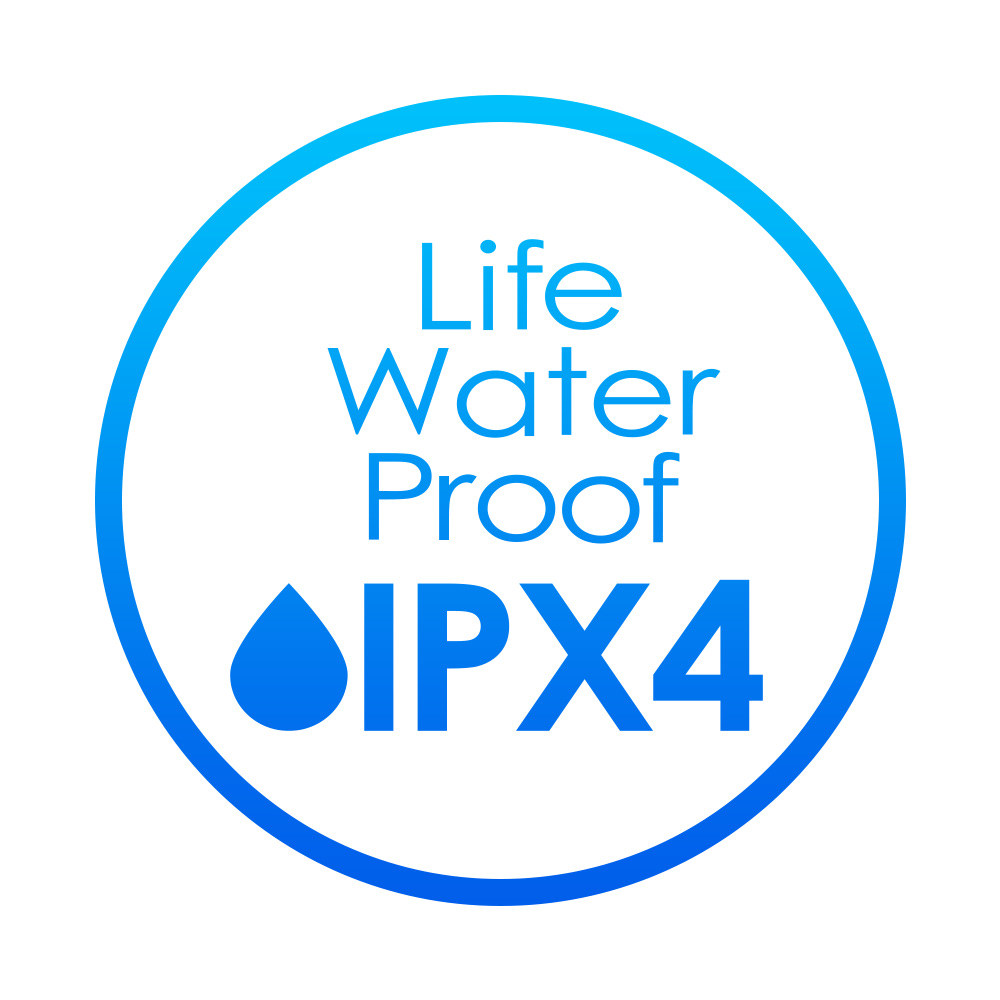 IPX4の生活防水で汗などでも安心して使える
