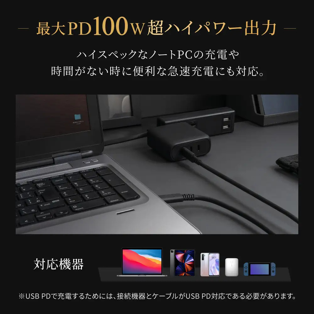 最大PD100W超ハイパワー出力