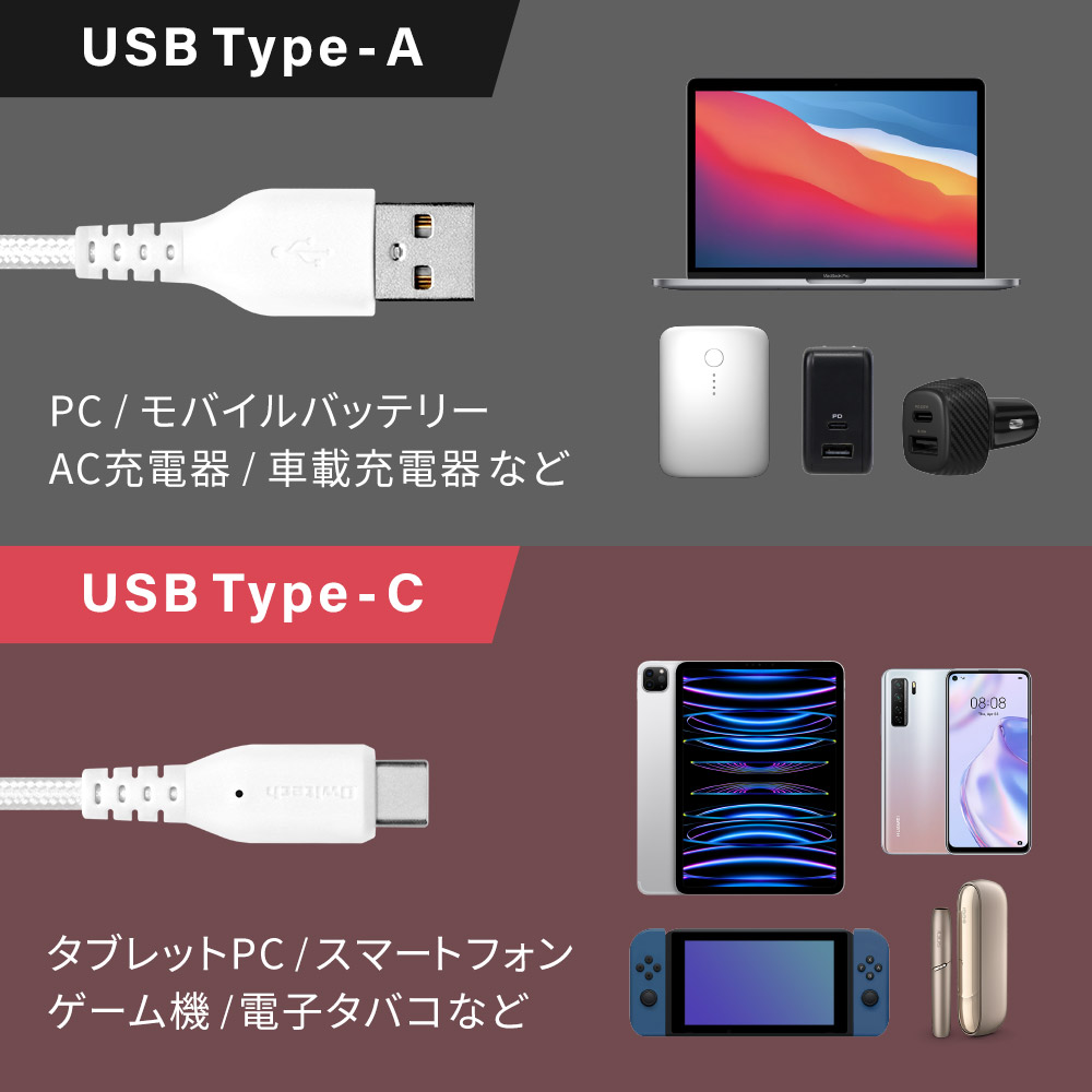 急速充電3A+データ転送