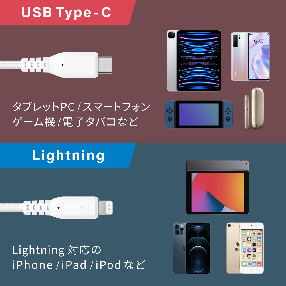 USB PD60W充電/データ転送対応