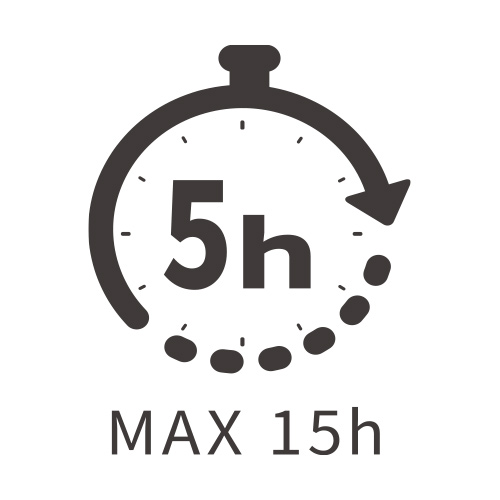 音楽再生は約5時間 (最大15時間)