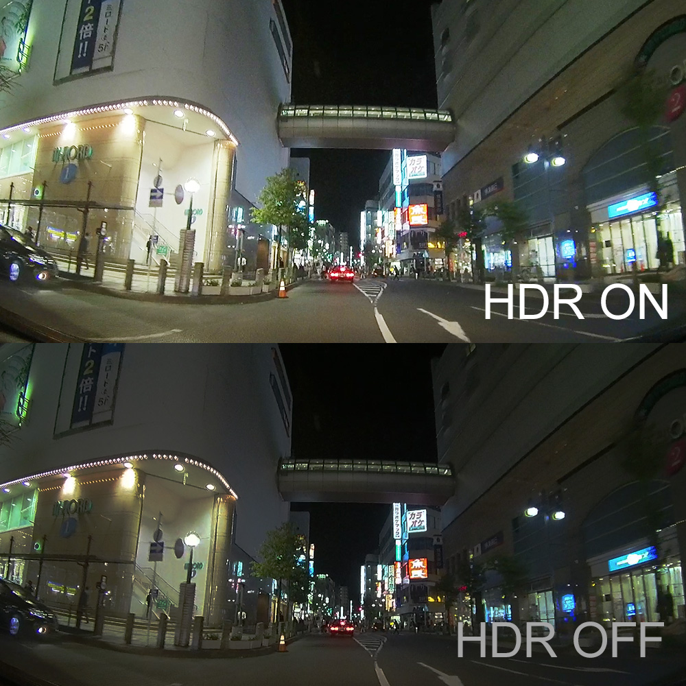 画像補正機能のHDRが昼夜問わずクッキリ録画