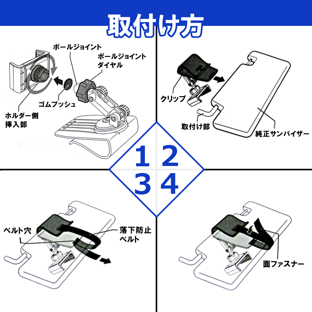 車載用サンバイザー取り付け式スマートフォンホルダー Ec 155 株式会社オウルテック