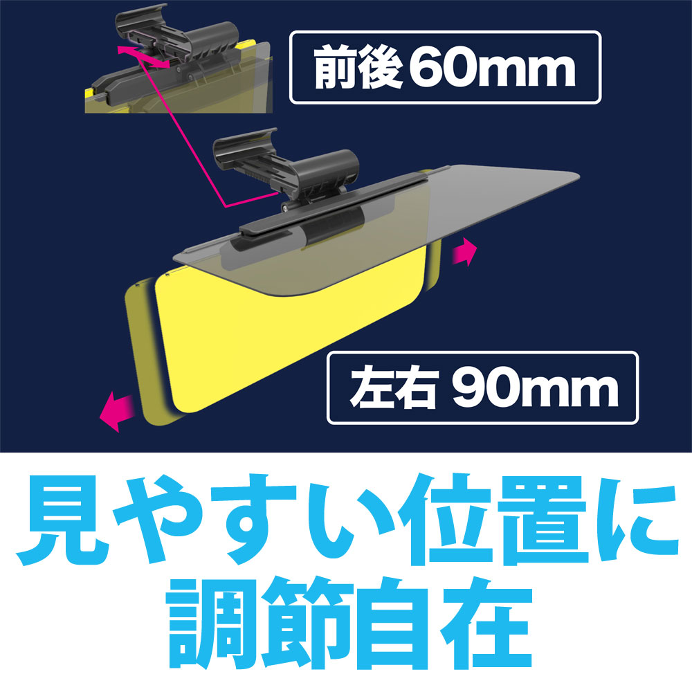 対向車や移り変わる日差しと言った細かい調節もスライドすることでサンバイザーの位置を変更可能